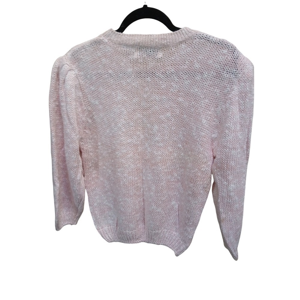 Vintage Shenanigans Knit Sweater 80's Light Pink Size M/L Cottage Core - Picture 4 of 5